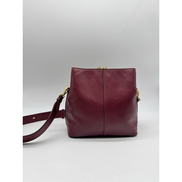 RADLEY Dukes Place pebbled leather middle compartment crossbody bag - BURGUNDY - Picture 10 of 15